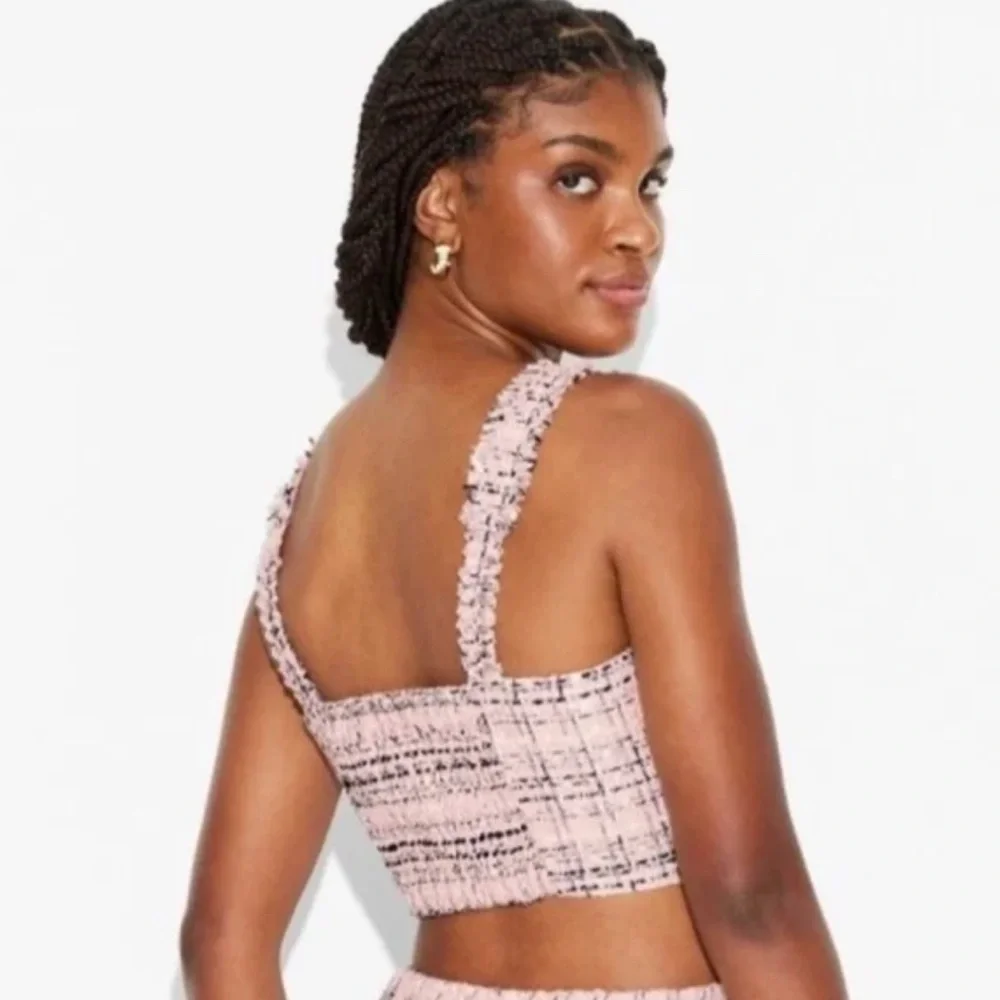 Wild Fable Pink Tweed Crop Top - Picture 5 of 5